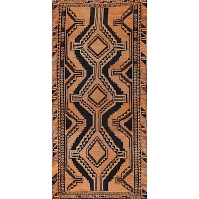 Qashqai Persian Vintage Runner Rug Hand-knotted Wool Carpet - 3'10"x 9'0"