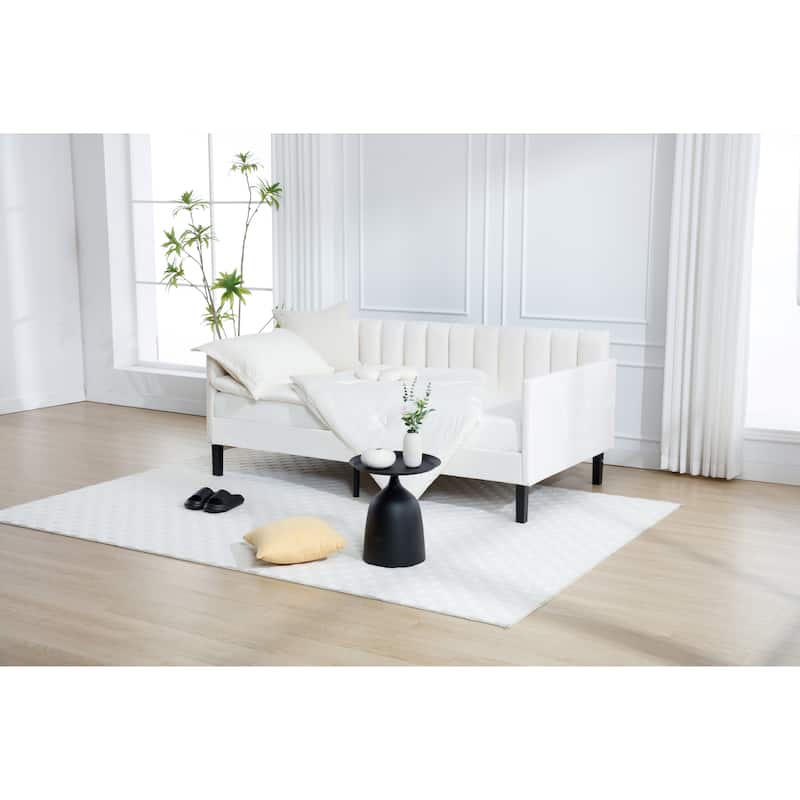 Epiphyllum Modern Twin Size Daybed with Ribbed Tufted Backrest byChristopher Knight Home