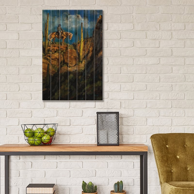 An Old Stray Print On Wood by Jan Perley - Multi-Color