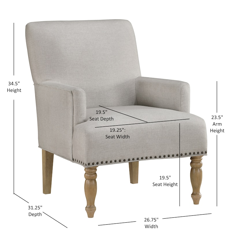 Aria Beige Fabric Arm Chair by Greyson Living