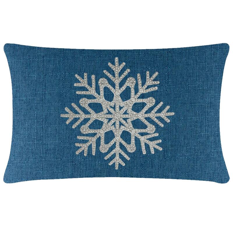 Sparkles Home Rhinestone Snowflake Pillow - Blue - 14 x 14