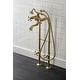 preview thumbnail 11 of 42, Kingston Brass Freestanding Clawfoot Tub Faucet Package with Supply Line in Matte Black Brushed Brass