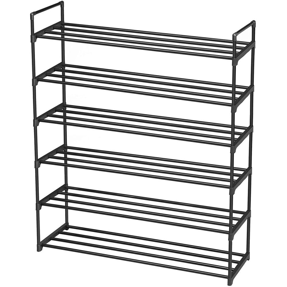 6 Tiers Shoe Rack Shelf Storage Organizer Black