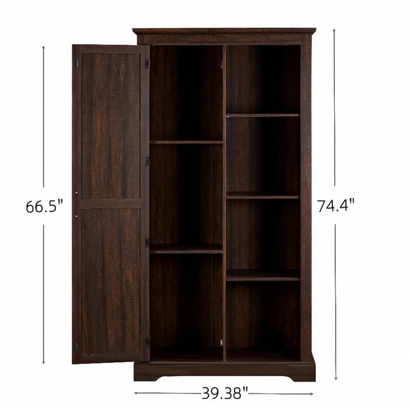 Barn Door Wood Tall Storage Cabinet