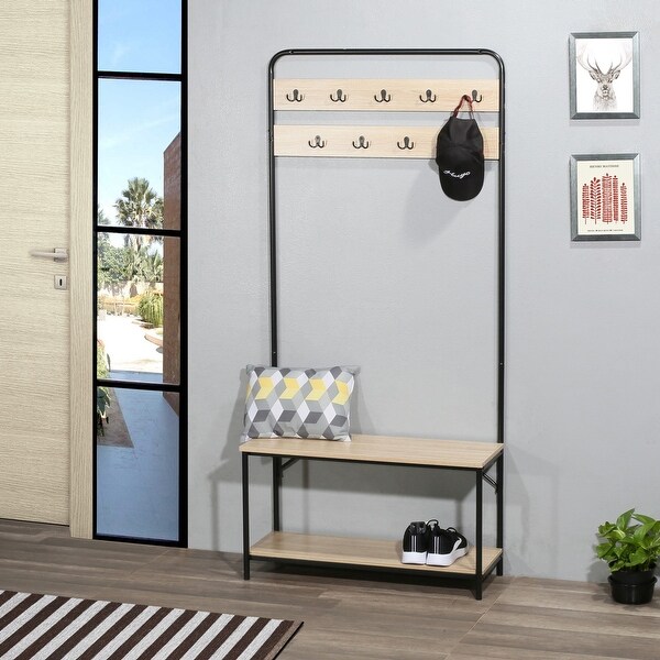Oak hall 2025 bench with storage