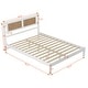 preview thumbnail 16 of 14, Queen Size Wooden Platform Bed with Natural Rattan Headboard, Exquisite Elegance with Minimalist Charm for Bedroom, Black