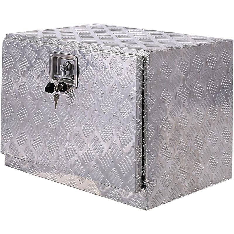 24 Inch Heavy Duty Aluminum Underbody Tool Box, Waterproof Rectangular Truck Storage Organizer Chest With Lock And Keys