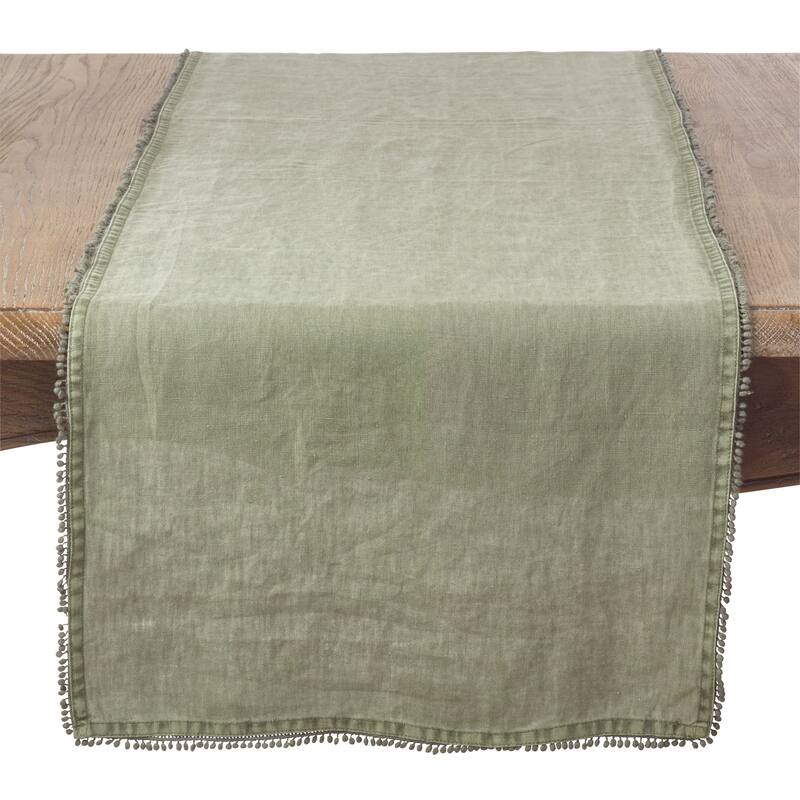 Table Runner With Pom Pom Design