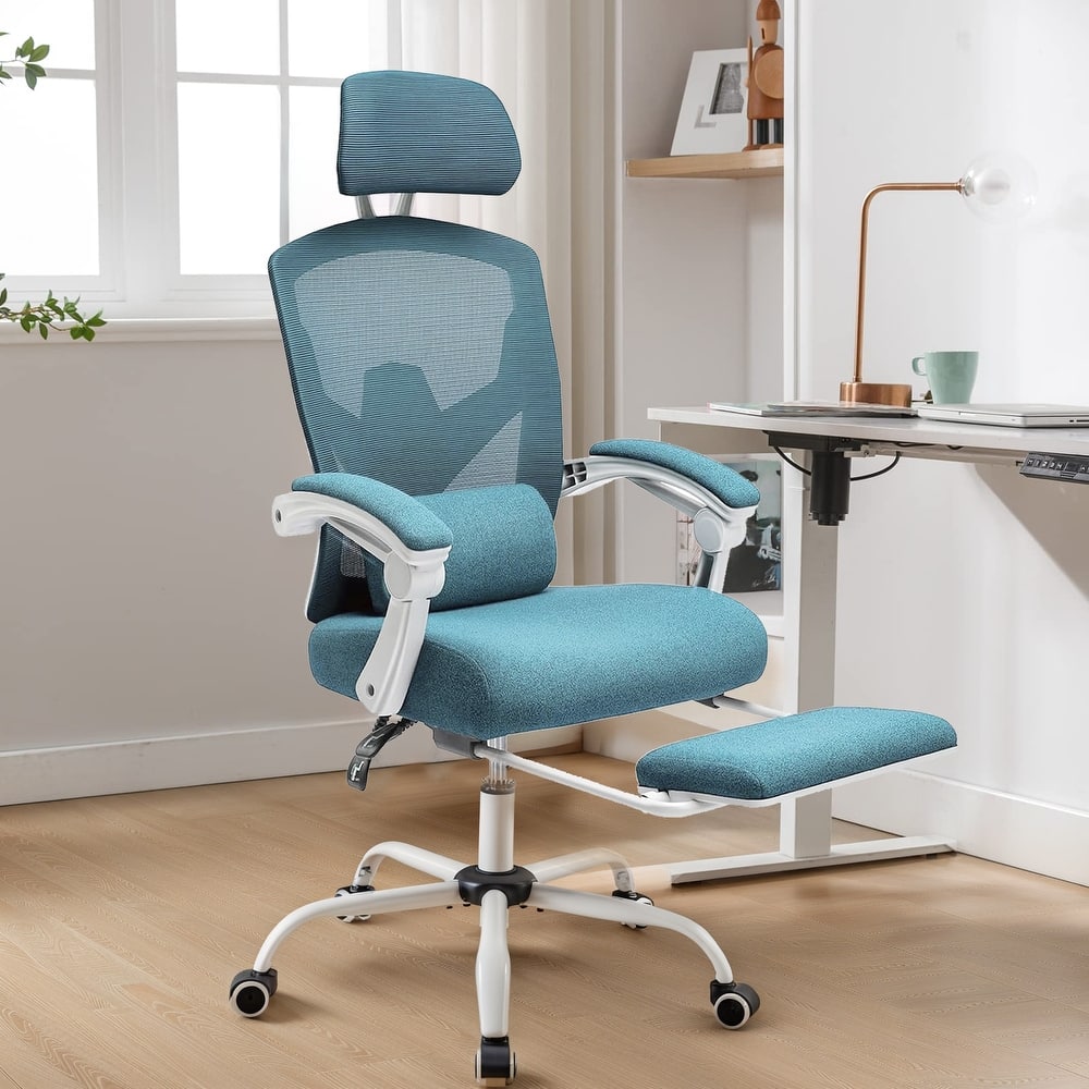 Home Office Chair Mid-back Lumbar Support Swivel Computer Mesh Chair