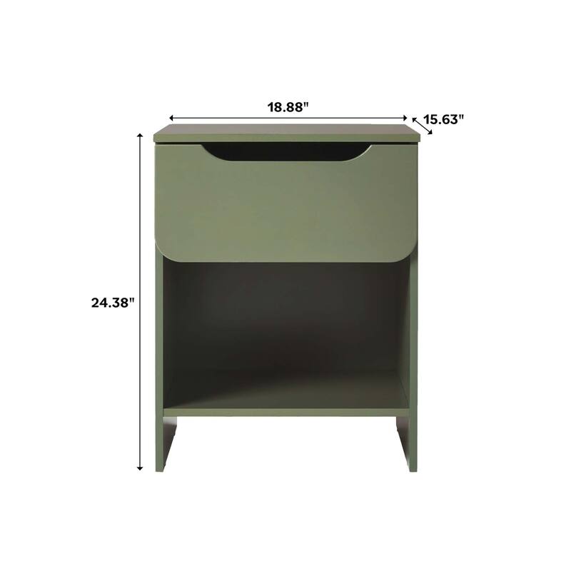 Middlebrook Designs Modern 1-Drawer Nightstand with Cubby (Set of 2)