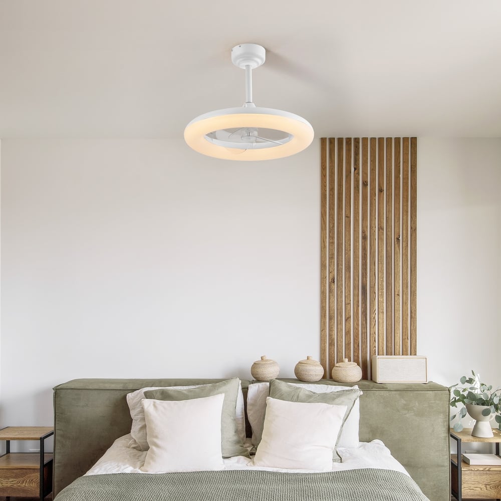 JONATHAN Y 21.5" Smart LED Ceiling Fan - 6-Speed, Dimmable, Remote/App Control - 21.5