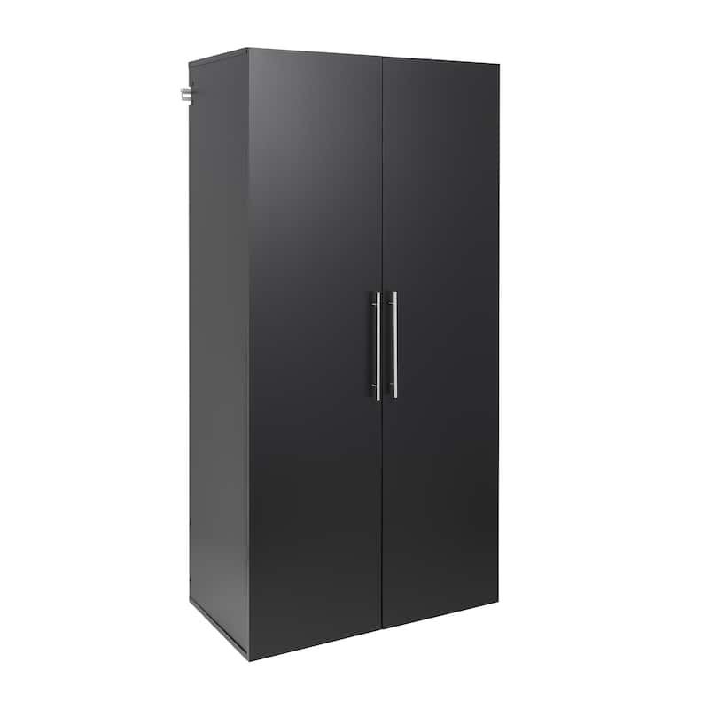 Prepac HangUps Large Storage Cabinet - Immaculate 36 in Cabinet with Storage Shelves and Doors - Black