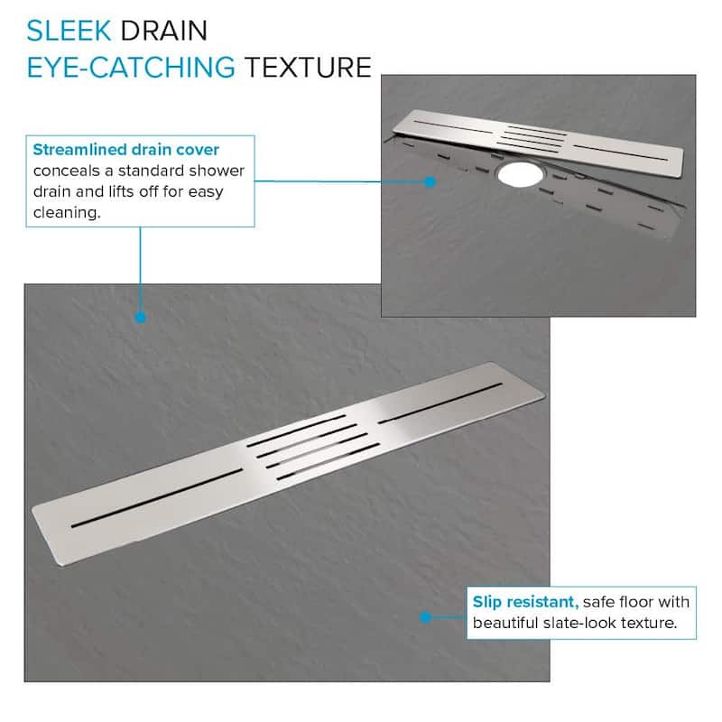 Transolid FZSDT6332C 63" x 32-1/2" Rectangular Shower Base with Double