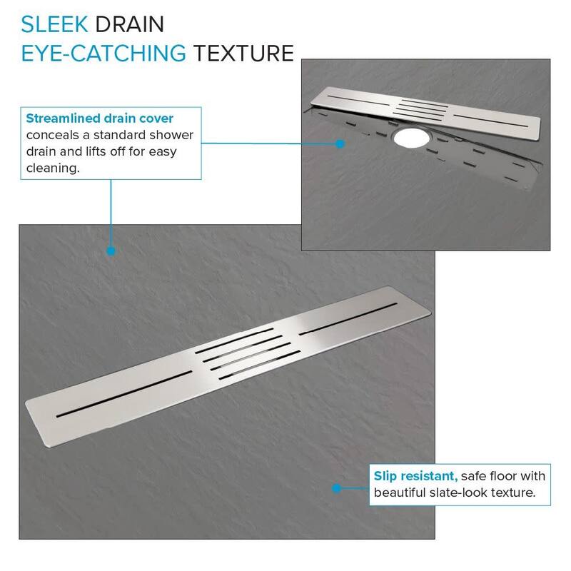 Transolid FZSDT7242C 70-7/8" x 425-1/2" Rectangular Shower Base with