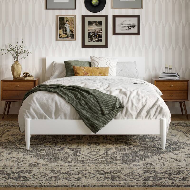 Aria Solid Wood Modern Low Profile Platform Bed