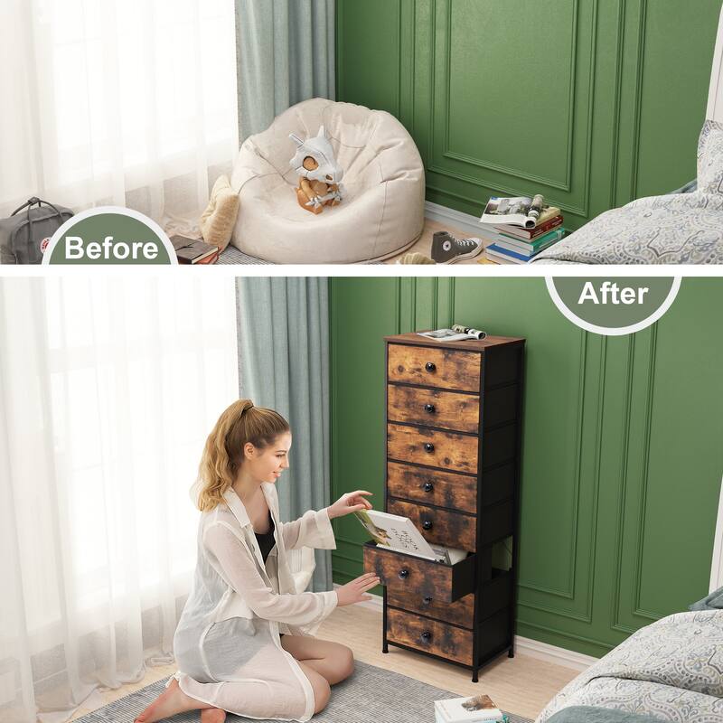 8 Drawers Chest Storage Tower Organizer Unit for Bedroom
