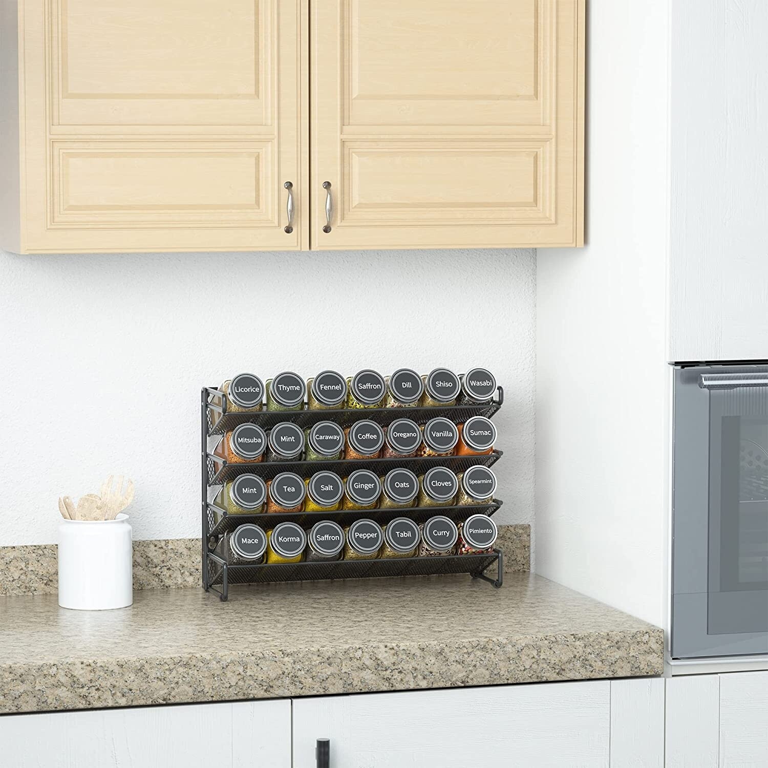 Kitchen Countertop Organizer, Stackable Spice Racks for Spice, Dish,Cup,  White - On Sale - Bed Bath & Beyond - 37501159