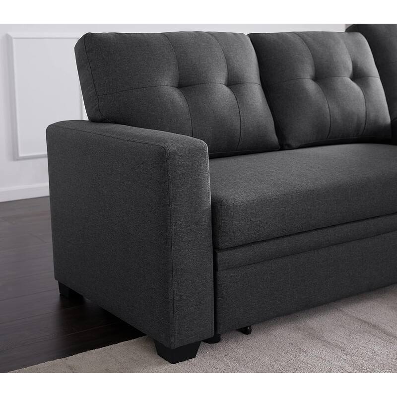 Reversible Sectional Sofa Couch,Sleeper Sofa Bed with Storage Chaise Pull Out Couch Bed for Living Room,Hidden Stroge