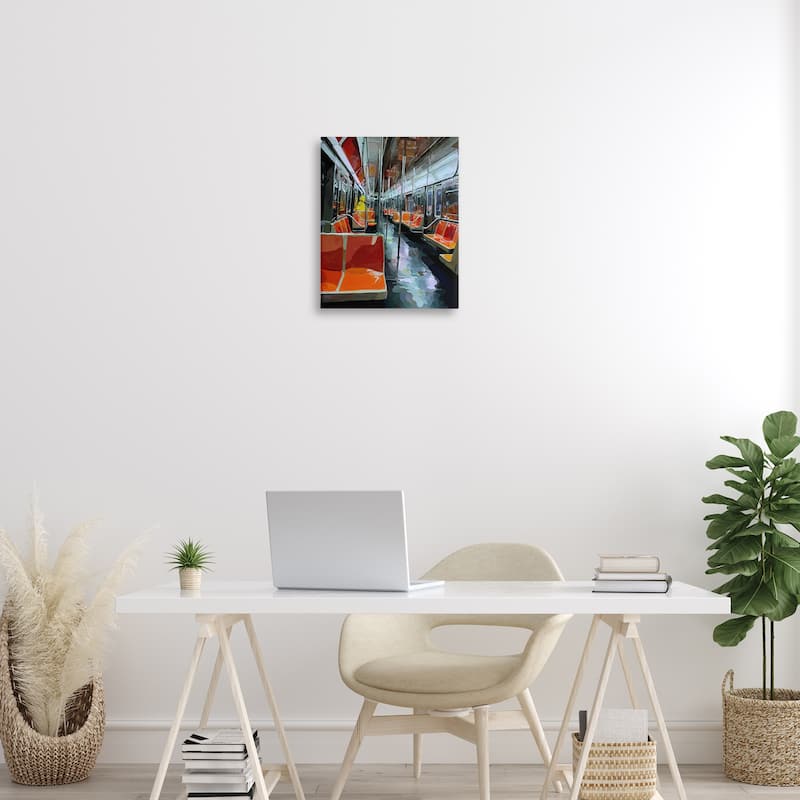 Stupell Bird Character in Subway Train Canvas Wall Art Design By Keith Thomson