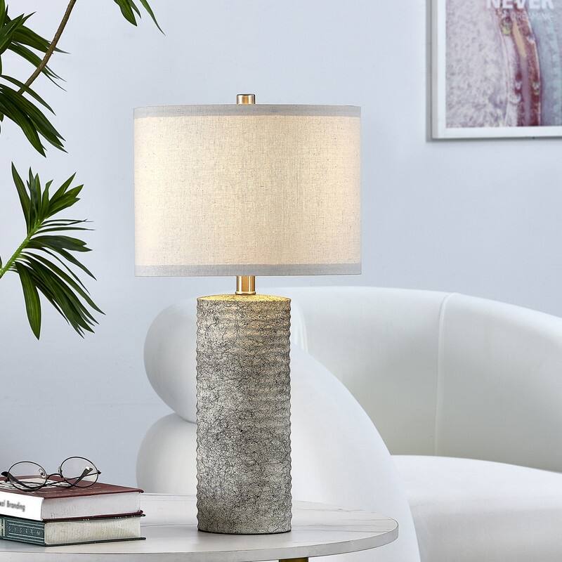 KAWOTI 23.75" Glazed Ceramic Table Lamp Set with LED Bulbs (set of 2) - W12" * H23.75"