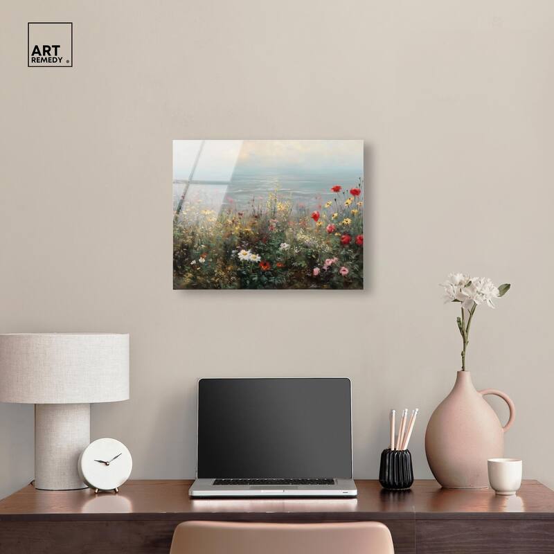 Misty Ocean Field I Acrylic by Art Remedy, Ready to Hang