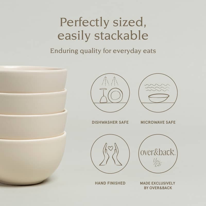 over&back Coupe 9oz Semi-Matte Stoneware Mini Bowls