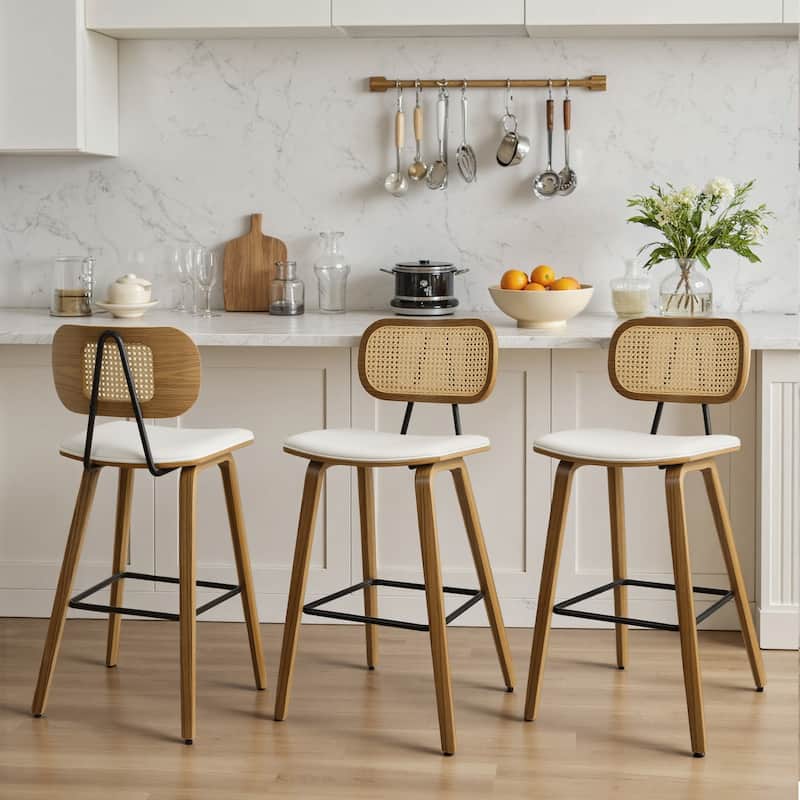 26-Inch Upholstered Counter/ Bar Stools Set of 2 or 3 - 35.1"H x 17.7"W x 19.5"D