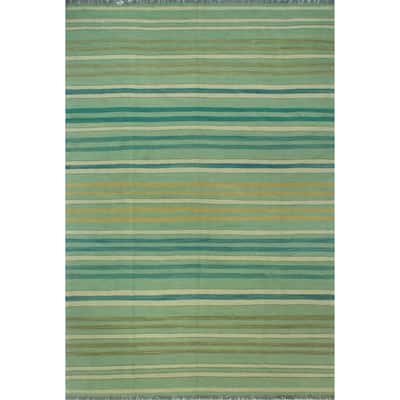 Noori Rug Winchester Flatweave Guljaina Green/Blue Rug - 6'7" x 9'8"