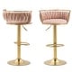 preview thumbnail 28 of 155, Velvet Upholstered Adjustable Bar Stool Swivel Counter Chair Set of 2