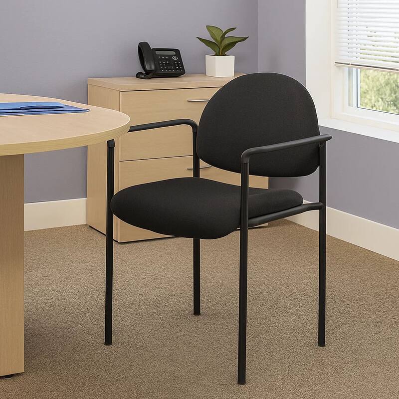 Wade Diamond Stackable Chair, Molded Cap, Waterfall Seat, Black Crepe