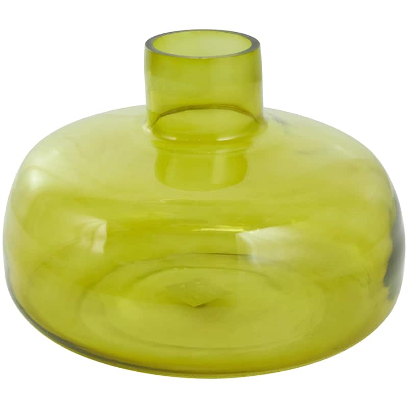 Glass Round Decorative Vase with Varying Shapes and Sizes - Set of 3 Blue, Green, Orange - Roche River Decor