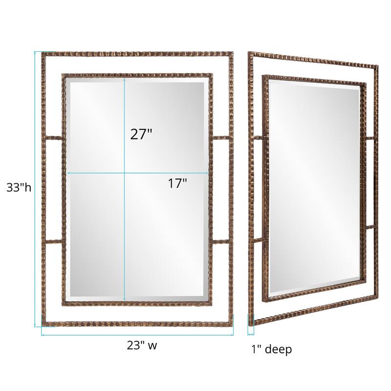 Allan Andrews Gavin Metal Framed Wall and Accent Mirror - 33H x 23W x 1D