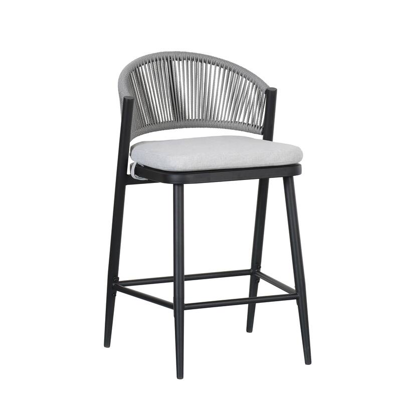Christopher Knight Home - Beverly Durable Outdoor Counter Stools with Scallop Backrest, Set of 2