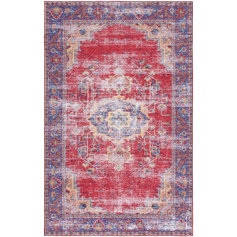 SAFAVIEH Tucson Machine Washable Slip Resistant Khulud Traditional Rug