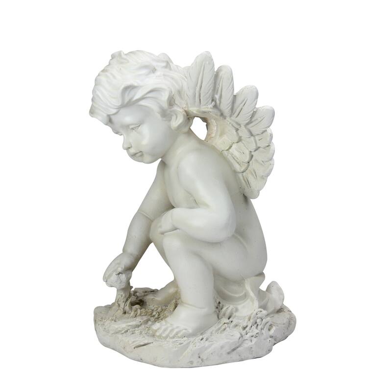 12" Reaching Cherub Angel Outdoor Patio Garden Statue