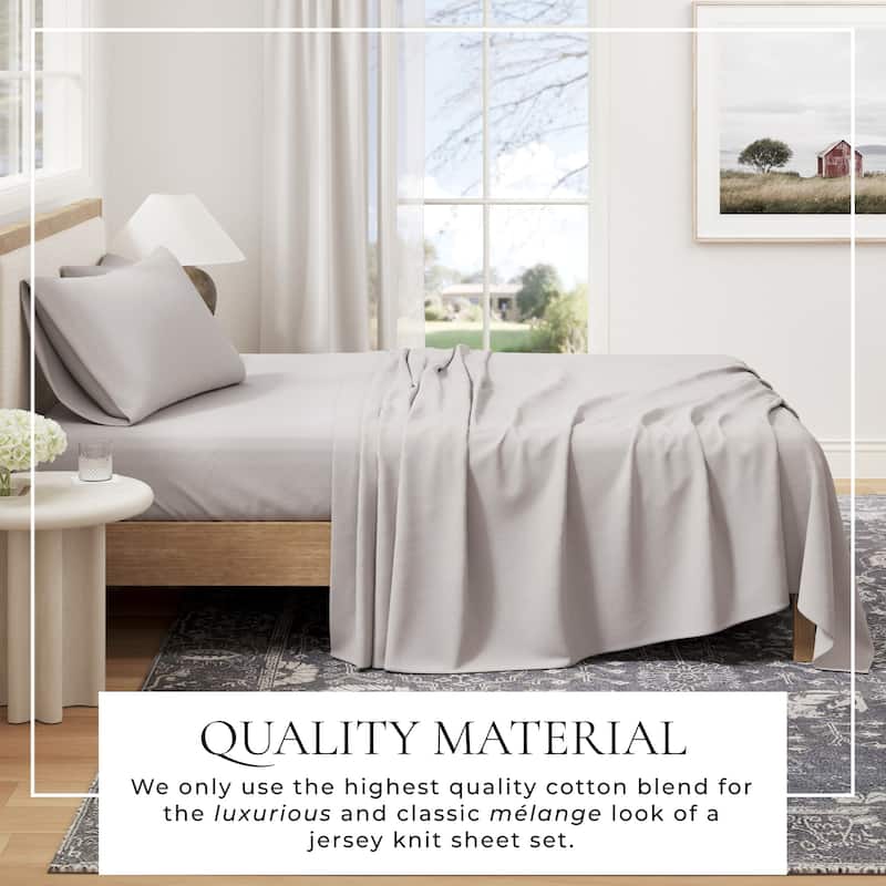Linery & Co. Heathered Melange Cotton Jersey Knit Sheet Set