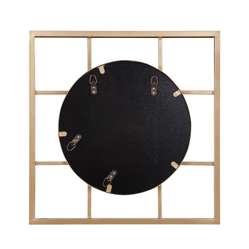 Allan Andrews Metal Framed Circular & Square Gold Wall Mirror - 20"H x 20"W