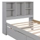 preview thumbnail 27 of 41, Twin Size Platform Bed Heavy Duty Wood Platform Bed with Bookcase Headboard and 2 Drawers, Built-in USB Port for Bedroom