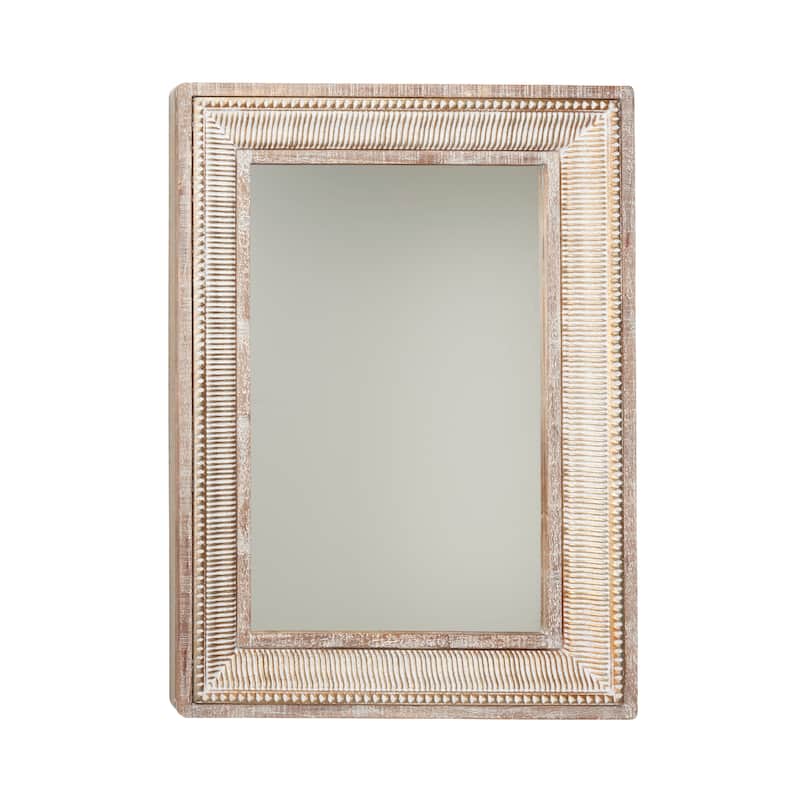 Metal Intricately Carved Wall Mirror - Brown - Roche River Decor - 2"W x 31"L x 43"H