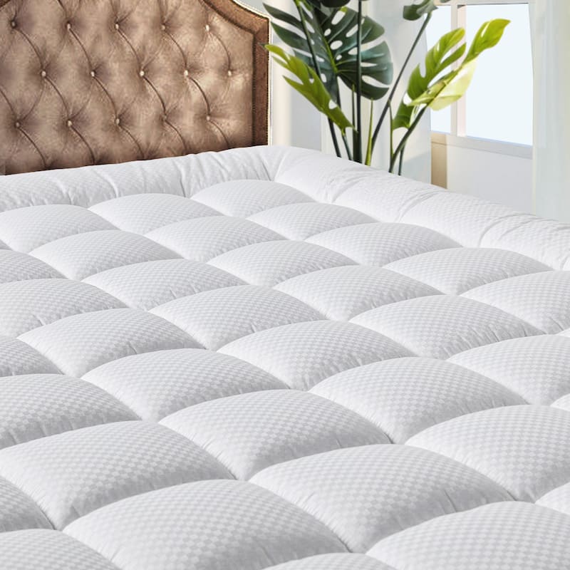 Soft Washable Embossed Square Pattern Fitted Mattress With Deep Pocket