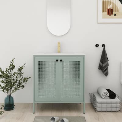 Bathroom Vanity With Sink In 30 Inch, Freestanding Bathroom Vanity With Soft Close Door