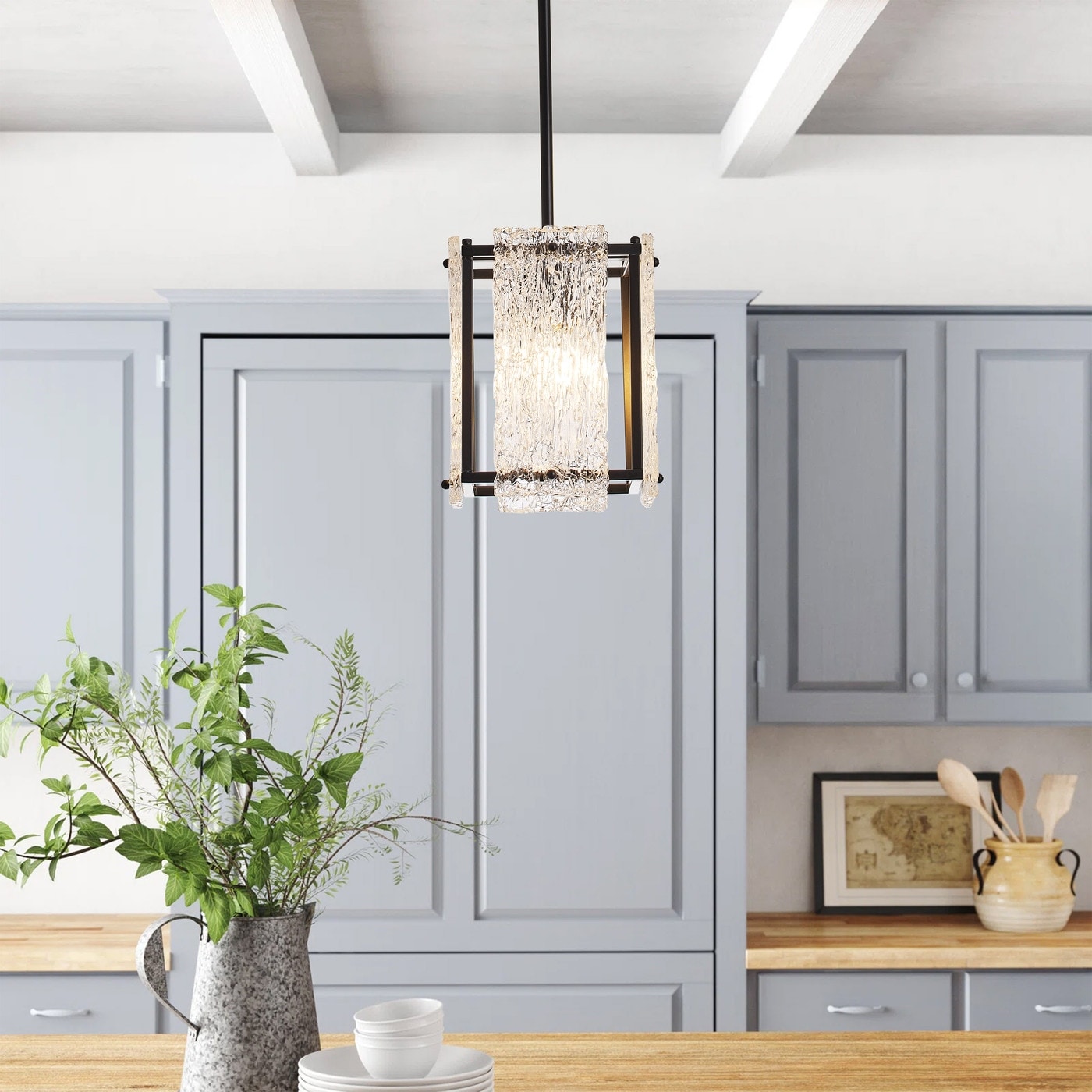 Textured pendant store lights