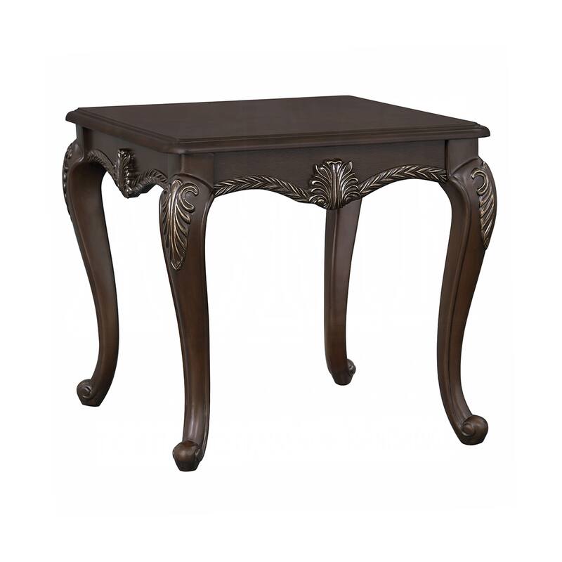 Wooden End Table with Curved Legs in Cherry - Cherry - Wood