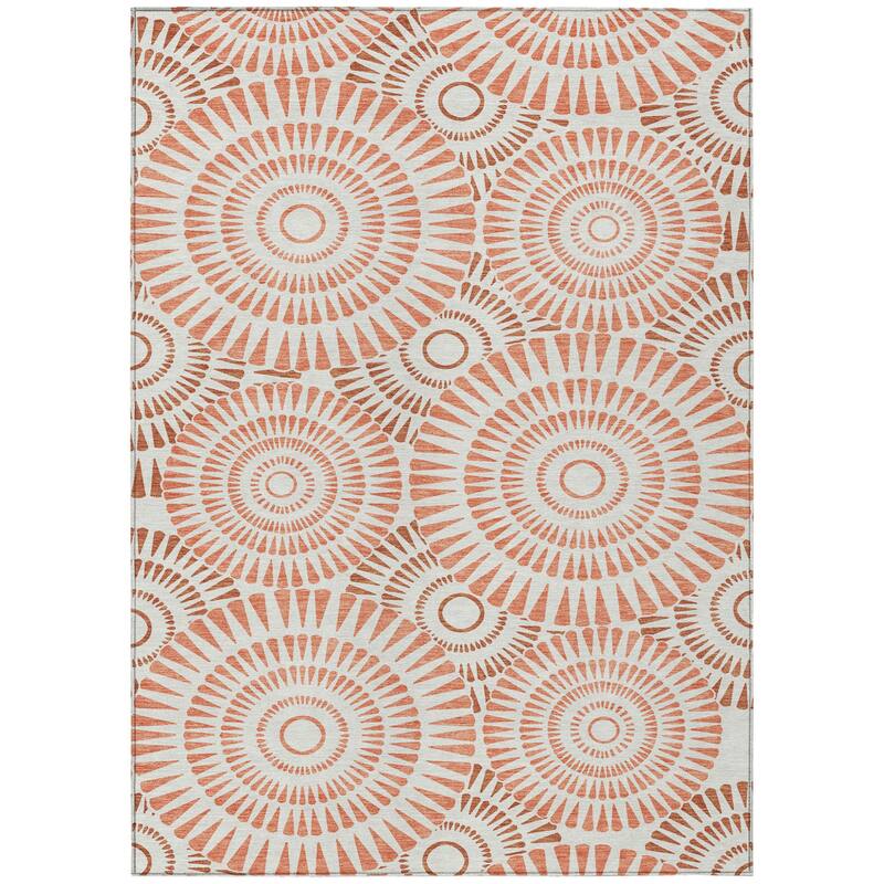 HomeRoots Geometric Transitional Rectangle Outdoor Rug