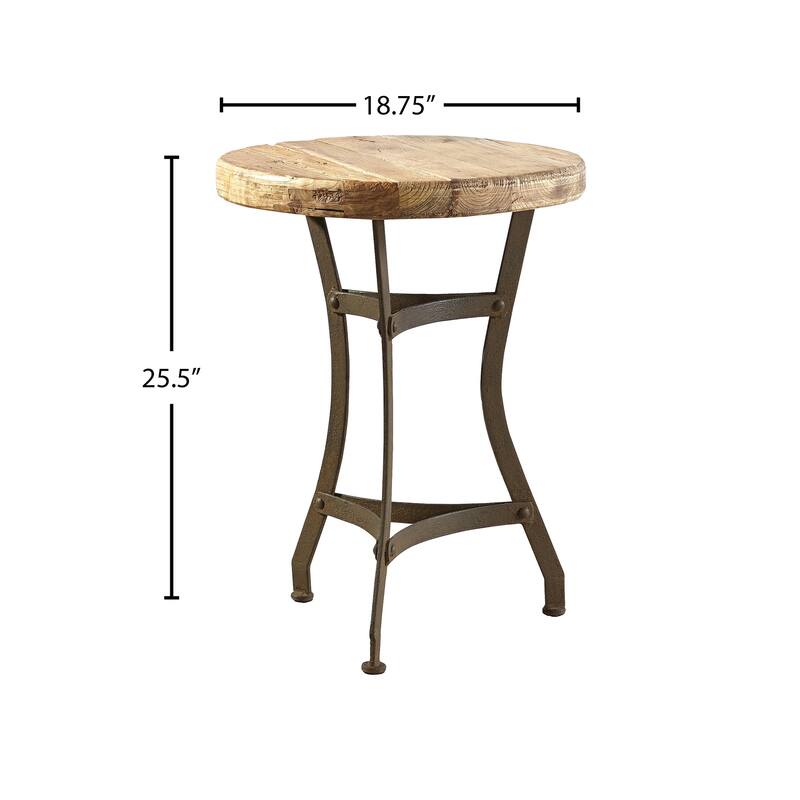 Stonehenge Reclaimed Pine & Iron Tripod Martini End Table