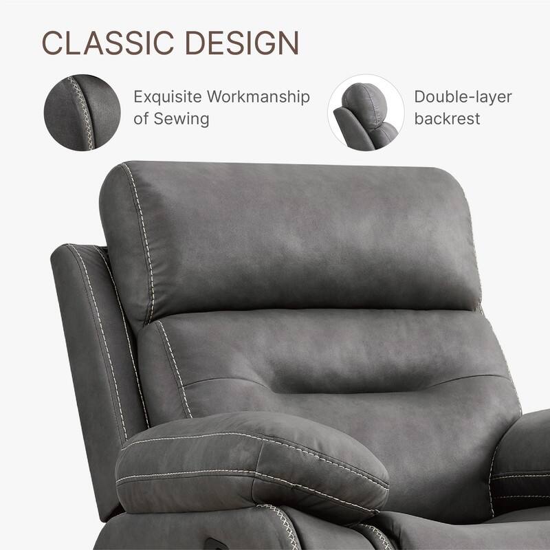 Spruce & Spring Lauren Manual Recliner Glider Rocker Chair for Living Room