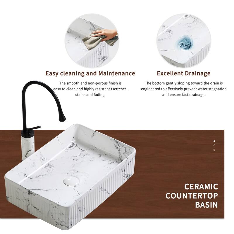 Modern Ceramic Art Basin Sink Set with Textured Surface