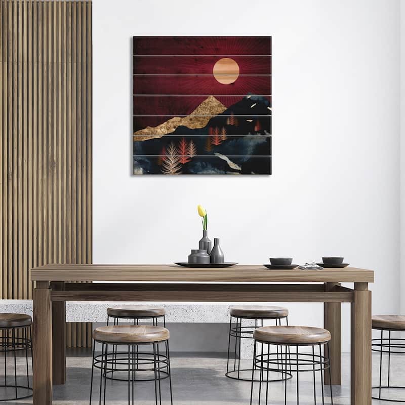 Autumn Night Print On Wood by SpaceFrog Designs - Multi-Color