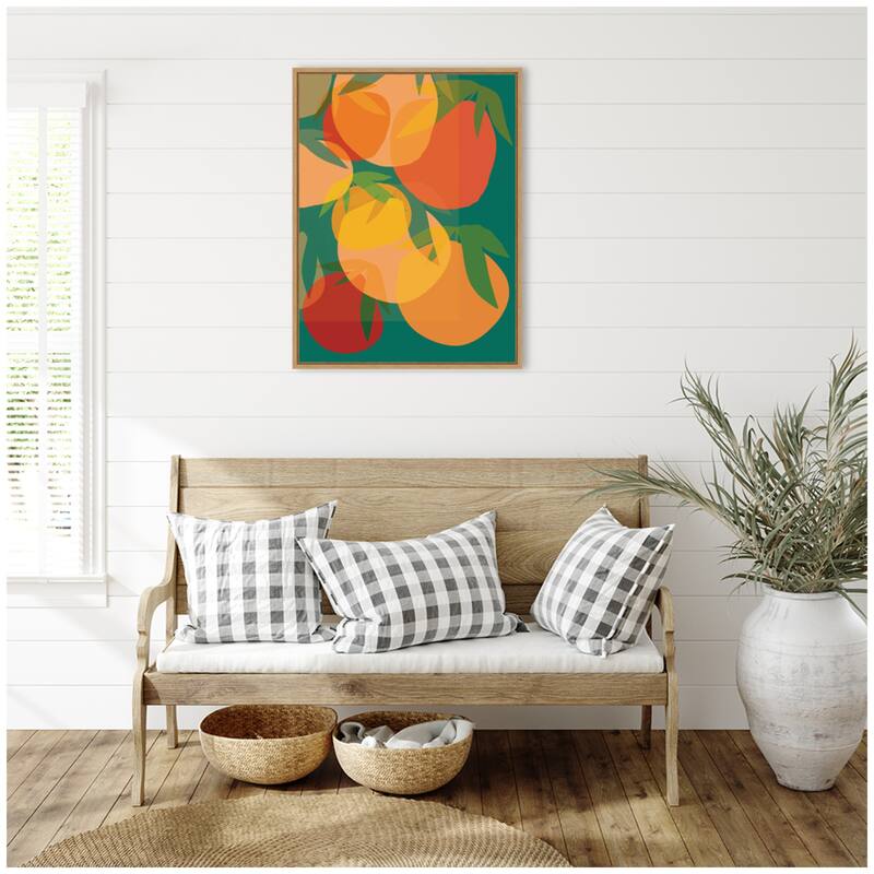 Kate and Laurel Spring Citrus 2 by Alicia Bock Framed Canvas Wall Art Print