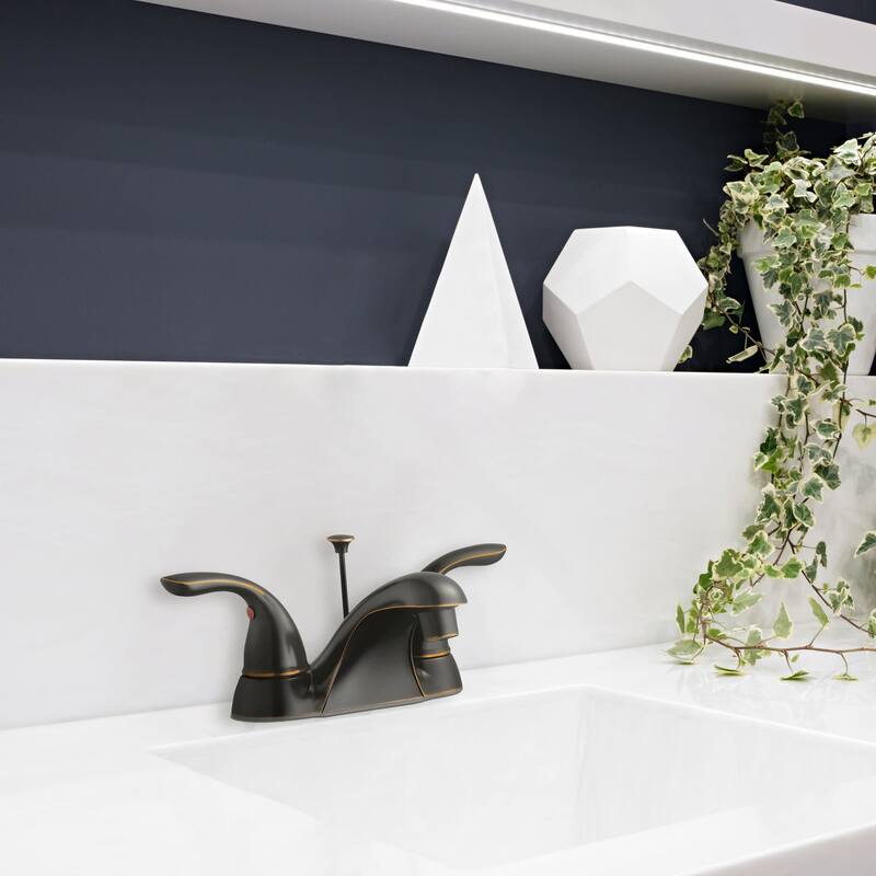 Design House Double Handle Bathroom Faucet with Metal Lever Handles